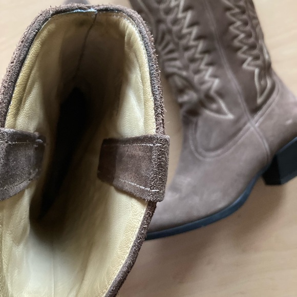 VAGABOND Taupe Suede Heeled Boots - Picture 6 of 6